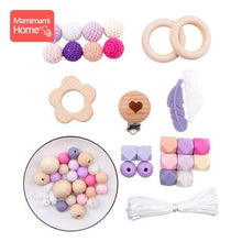 Load image into Gallery viewer, 1Set DIY Crafts Gift Crochet Beads Wooden Beads Birth Gift Handmade Making Necklace Bracelet Wood Pendant Baby Product Blank Toy
