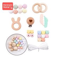 Load image into Gallery viewer, 1Set DIY Crafts Gift Crochet Beads Wooden Beads Birth Gift Handmade Making Necklace Bracelet Wood Pendant Baby Product Blank Toy