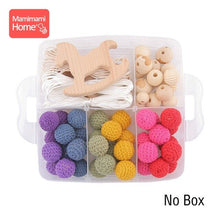 Load image into Gallery viewer, 1Set DIY Crafts Gift Crochet Beads Wooden Beads Birth Gift Handmade Making Necklace Bracelet Wood Pendant Baby Product Blank Toy