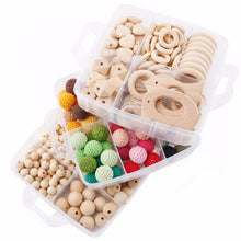Load image into Gallery viewer, 1Set DIY Crafts Gift Crochet Beads Wooden Beads Birth Gift Handmade Making Necklace Bracelet Wood Pendant Baby Product Blank Toy

