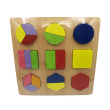 Load image into Gallery viewer, Baby Toys 20cm Montessori Wooden Colorful Geometry Shape Cognition Puzzle Board Toys For Kids Early Learning Education 3D Puzzle
