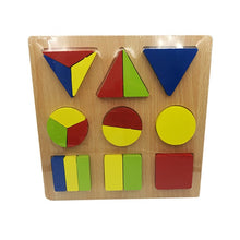 Load image into Gallery viewer, Baby Toys 20cm Montessori Wooden Colorful Geometry Shape Cognition Puzzle Board Toys For Kids Early Learning Education 3D Puzzle
