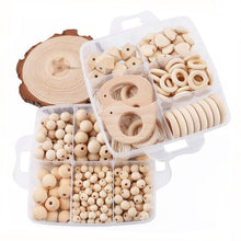 Load image into Gallery viewer, 1Set DIY Crafts Gift Crochet Beads Wooden Beads Birth Gift Handmade Making Necklace Bracelet Wood Pendant Baby Product Blank Toy
