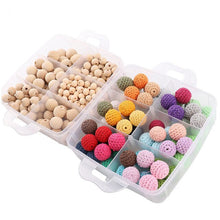 Load image into Gallery viewer, 1Set DIY Crafts Gift Crochet Beads Wooden Beads Birth Gift Handmade Making Necklace Bracelet Wood Pendant Baby Product Blank Toy
