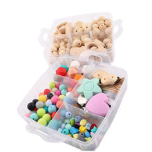 Load image into Gallery viewer, 1Set DIY Crafts Gift Crochet Beads Wooden Beads Birth Gift Handmade Making Necklace Bracelet Wood Pendant Baby Product Blank Toy
