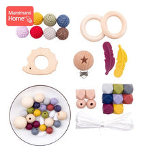 Load image into Gallery viewer, 1Set DIY Crafts Gift Crochet Beads Wooden Beads Birth Gift Handmade Making Necklace Bracelet Wood Pendant Baby Product Blank Toy
